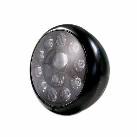 LED-Scheinwerfer "Groove 7" | mattschwarz 10 LEDs | unten M10 | E-geprüft