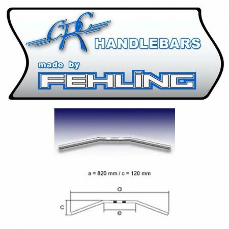 1 Zoll-Lenker "Drag Bar" (LDHD 6) l chrom/ Kerbe B 82 cm x T 12 cm x B/Mitte 21 cm