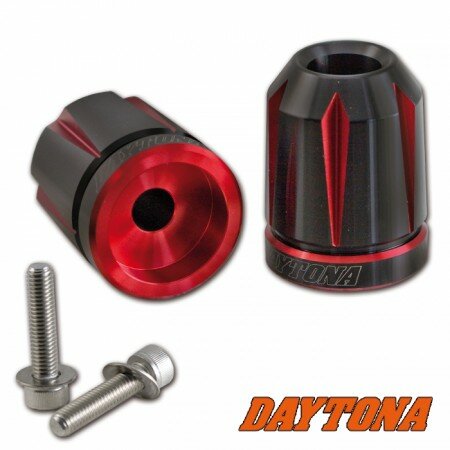 Daytona Lenkergewichte "Scratch" | rot eloxiert Kawasaki 8mm System | Paar | ALU