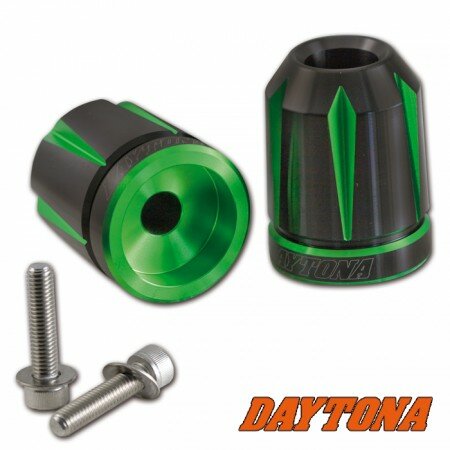 Daytona Lenkergewichte "Scratch" | grün eloxiert Kawasaki 8mm System | Paar | ALU