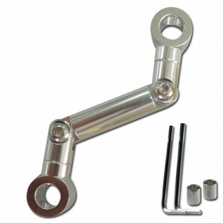 Adapter Bremsbehälter| silber eloxiert | Aluminium 2-Fach 180° und Verschraubung 360° verstellbar