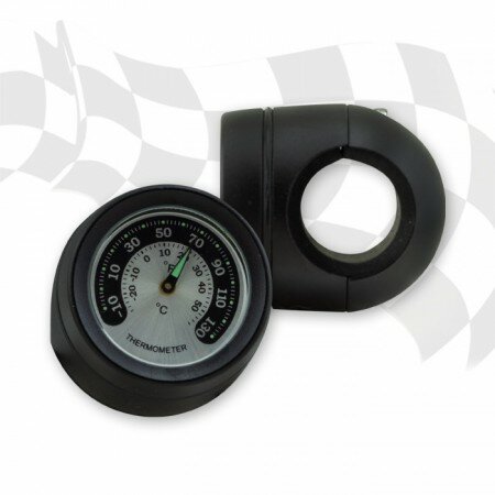 Lenker "Thermometer" | 7/8 + 1 Zoll | schwarz kurze Version | Zifferblatt Typ C | Ø 30mm