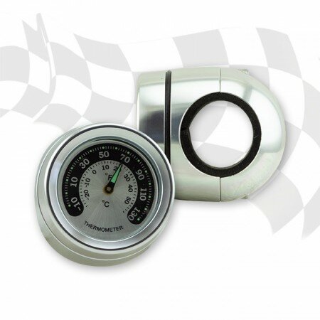 Lenker "Thermometer" | 7/8 + 1 Zoll | chrom kurze Version | Zifferblatt Typ C | Ø 30mm