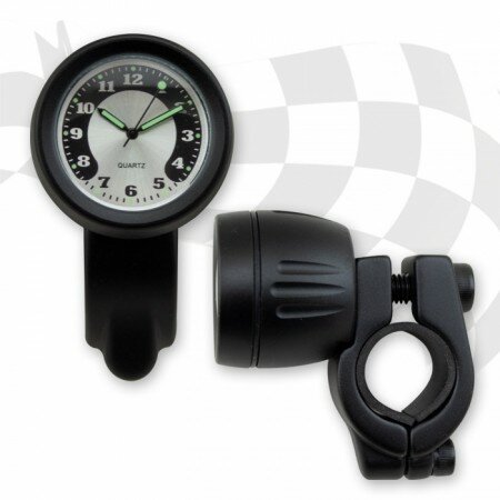 Lenker Quartz Uhr  | 7/8 + 1" | schwarz | Ø 40mm lange Version | Zifferblatt Typ C  Ø 30mm