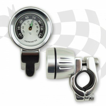 Lenker "Thermometer" | 7/8 + 1 Zoll | chrom Ø 40mm | lange Version | Silber/schwarz | Ø 30mm