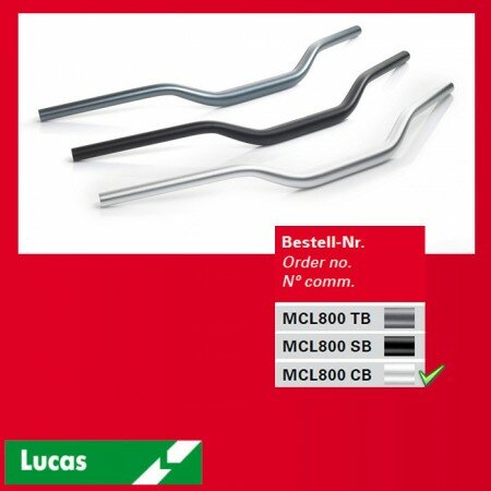 Alulenker "Superbike 28,6MM", Silber, 7/8"-22mm, IØ=14mm, Breite: 750mm