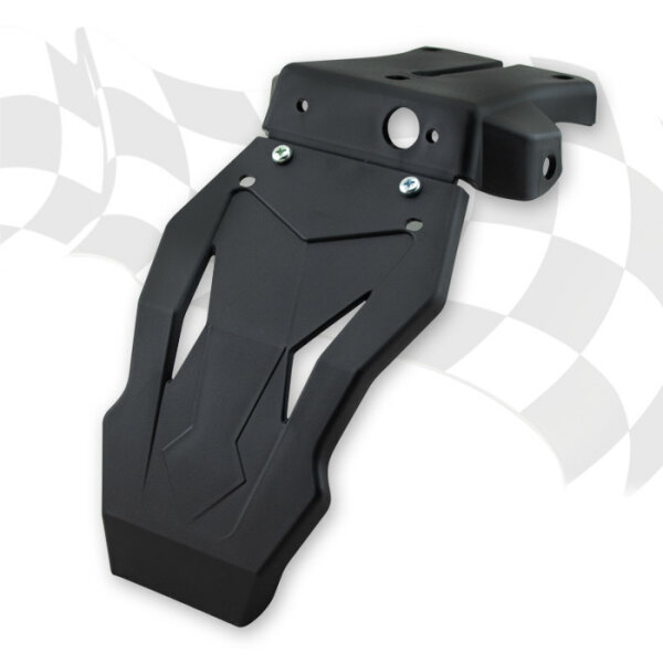 Kennzeichenhalter | UNIVERSAL | ABS | schwarz + Spritzschutz | passendes Rücklicht 284307/284311