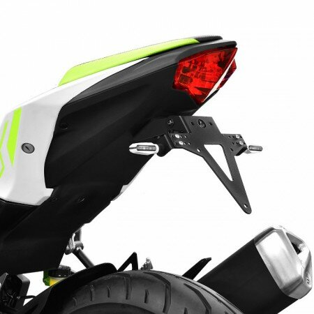 Kennzeichenhalter | KAWASAKI Ninja / Z125 | 19-26 verstellbar | schwarz | inkl. Reflektorhalter