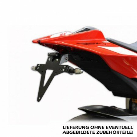 Kennzeichenhalter | APRILIA RS4 / V4 | Tuono verstellbar | schwarz | inkl. Reflektorhalter