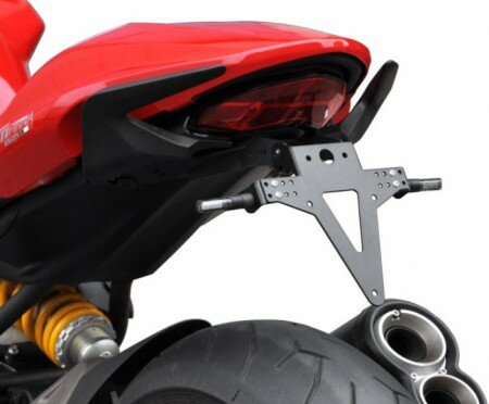 Kennzeichenhalter | DUCATI Monster 821 | 14-17 verstellbar | schwarz | inkl. Reflektorhalter