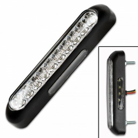 LED-Rücklicht "Line" | schwarz | klar | mit KZB Maße: B 129 x H 21 x T 22 mm | E-geprüft