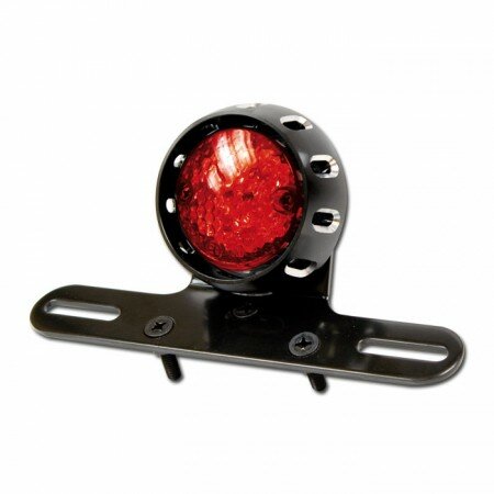 LED-Rücklicht "CNC" | mit Halter | rot | mit KZB Gehäuse in schwarz | Ø=70 mm | E-geprüft