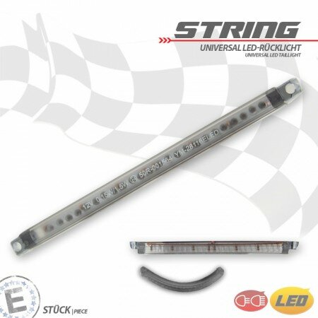 LED-Rücklicht "String" | getönt | ohne KZB Maße: B 127 x H 9 x T 10 mm | E-geprüft