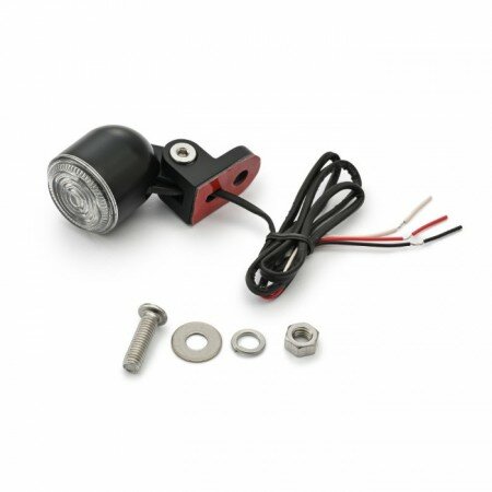 LED-Rücklicht "D-Tail" | Alu | schwarz | Ø=30 mm verstellbar | M6-Schraubenmontage unten