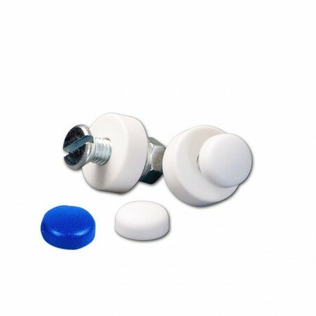 Nummernschildschrauben-Set | M6x20 | 6 Stck verzinkt mit Kappen 5 x weiß + 1 x blau