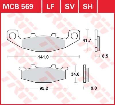 TRW Scheibenbremsbelag MCB569