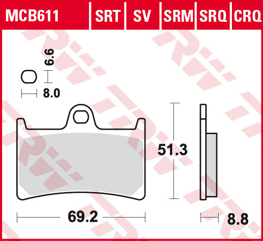 TRW Scheibenbremsbelag MCB611