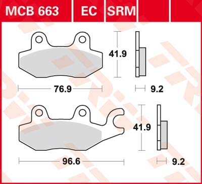 TRW Scheibenbremsbelag MCB663EC