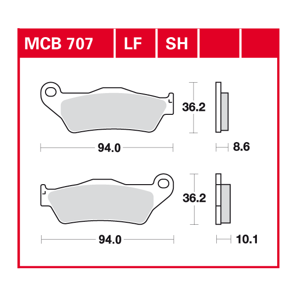 TRW Scheibenbremsbelag MCB707