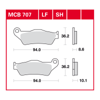 TRW Scheibenbremsbelag MCB707SH