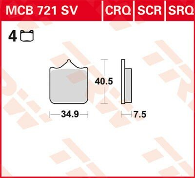 TRW Rennsportbelag Sinter-Carbon-Race  MCB721SCR  (N)