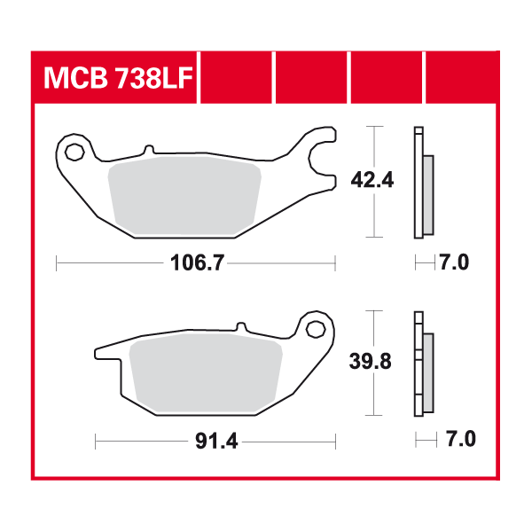TRW Scheibenbremsbelag MCB738