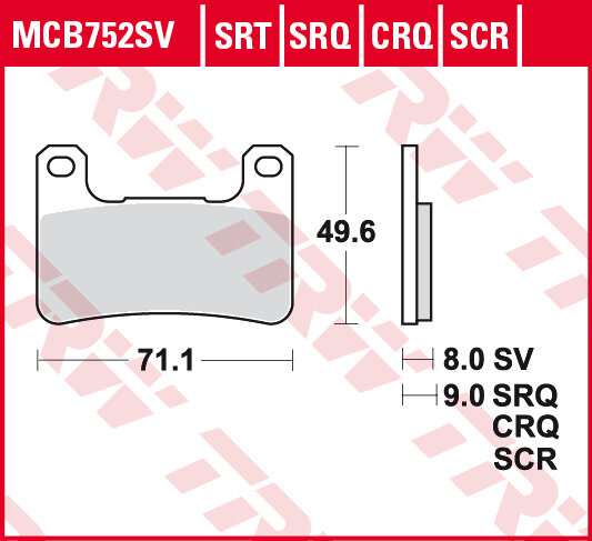 TRW Scheibenbremsbelag MCB752SCR