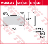 TRW Scheibenbremsbelag MCB755TRQ