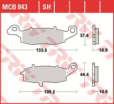 TRW Scheibenbremsbelag MCB843SH