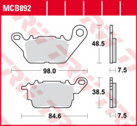 TRW Scheibenbremsbelag MCB892