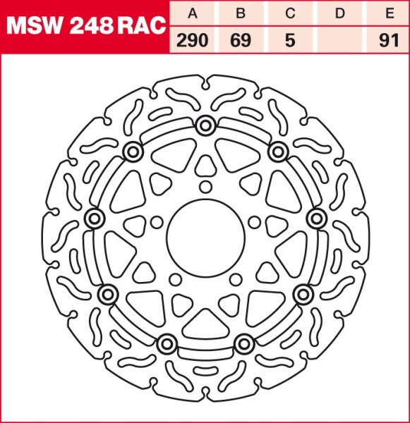 TRW RACING Bremsscheibe schwimmend MSW248RAC