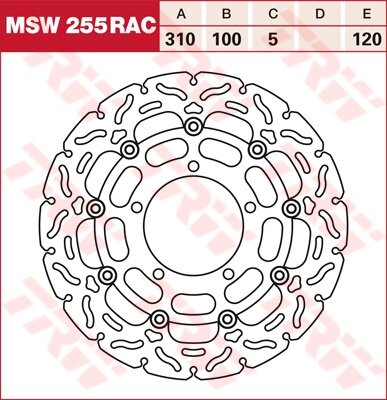 TRW RACING Bremsscheibe schwimmend MSW255RAC