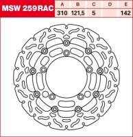 TRW RACING Bremsscheibe schwimmend MSW259RAC