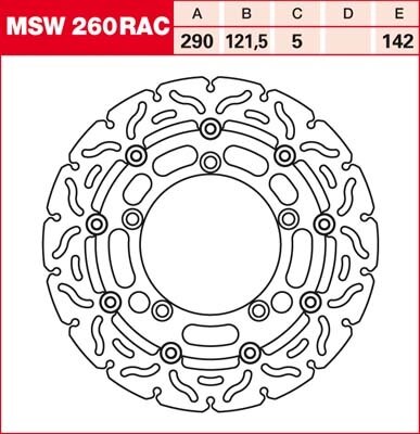 TRW RACING Bremsscheibe schwimmend MSW260RAC
