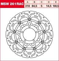 TRW RACING Bremsscheibe schwimmend MSW261RAC