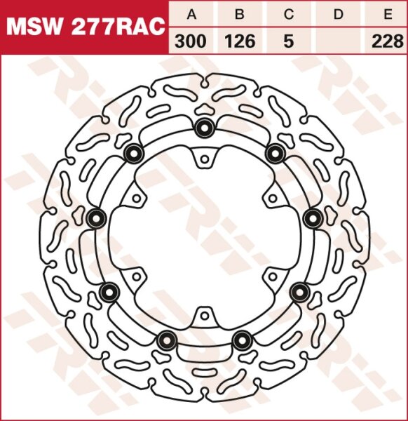 TRW RACING Bremsscheibe schwimmend MSW277RAC