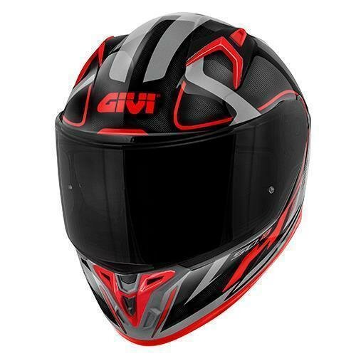 GIVI HPS 50.8 RACER Integral-Helm Graphic RACER matt - schwarz/titanium/rot - Gr. 63/XXL