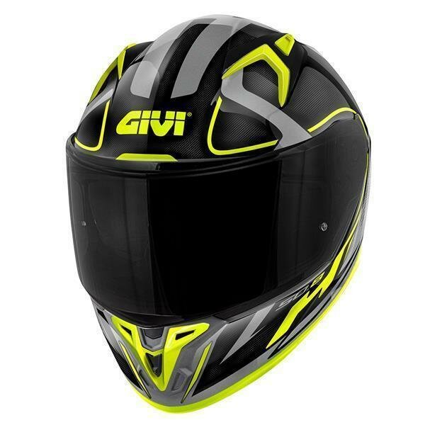 GIVI HPS 50.8 RACER Integral-Helm Graphic RACER matt - schwarz/titanium/gelb - Gr. 54/XS