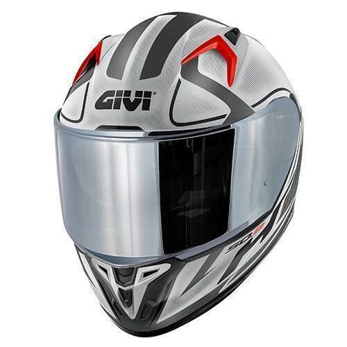 GIVI HPS 50.8 RACER Integral-Helm Graphic RACER matt - schwarz/titanium/silber - Gr. 60/L