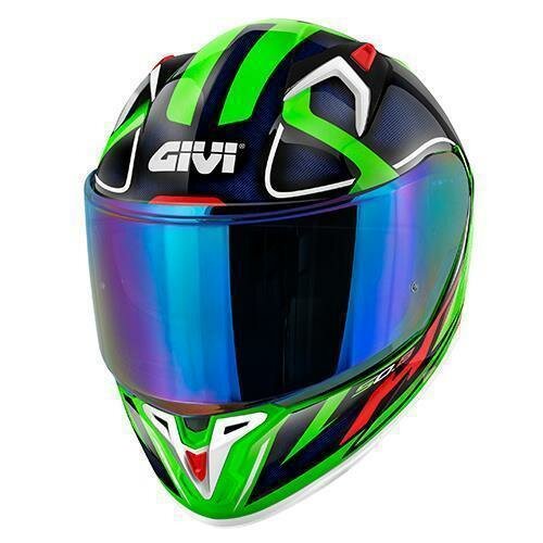 GIVI HPS 50.8 RACER Integral-Helm Graphic RACER glossy - weiß/grün/blau - Gr. 56/S