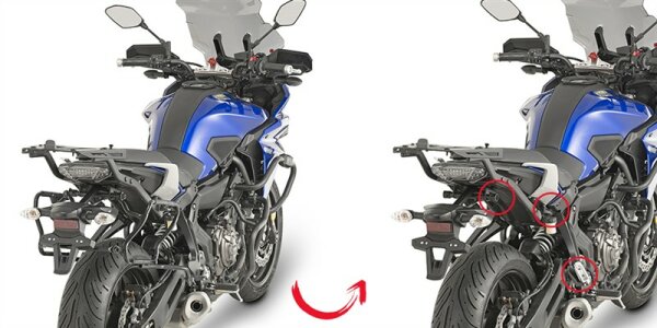 GIVI Seitenkoffer-Träger abnehmbar für Monokey SIDE, f. Yamaha MT-07 Tracer (16-19)/ Tracer 7/7GT (20-24)
