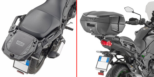 GIVI Topcase Träger für Monokey Koffer, mit E251 Platte für Kawasaki Versys 1000 (12-24), Versys 1100 (25)