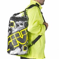 GIVI Easy-T Waterproof - Gepäckrolle 30 L graues Camouflage-Design, neongelber Schriftzug
