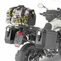 GIVI Easy-T Waterproof - Gepäckrolle mit Tragegurt 40 L graues Camouflage-Design, neongelber Schriftzug