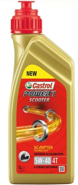 CASTROL Motoröl "Power1 Scooter 4T" 5W-40, 4-Takt, HC Synthese 1 l Flasche