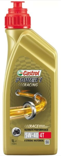 CASTROL Motoröl "Power1 Racing 4T" 5W-40, 4-Takt, HC-Synthese 1 l Flasche