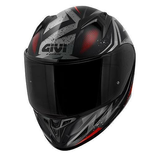 GIVI HPS 50.7 REBEL Integral-Helm matt-schwarz/rot - Gr. 61/XL