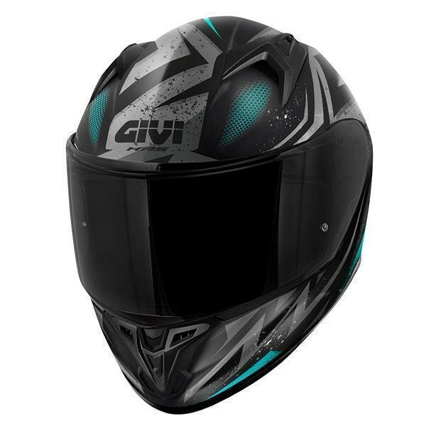 GIVI HPS 50.7 REBEL Integral-Helm matt-schwarz/hell-blau - Gr. 58/M