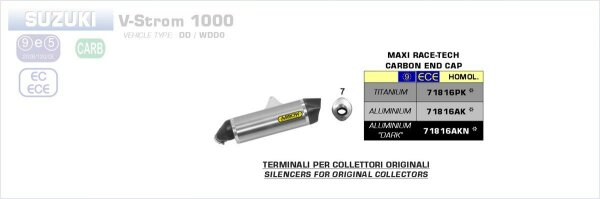 Arrow Maxi Race-Tech Titan Suzuki DL 1000/1050 V-Strom 14-21
