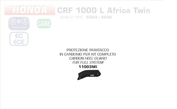 11003MI-Arrow Zubehör Carbon Hitzeschild Honda CRF 1000 L African Twin ´16-19